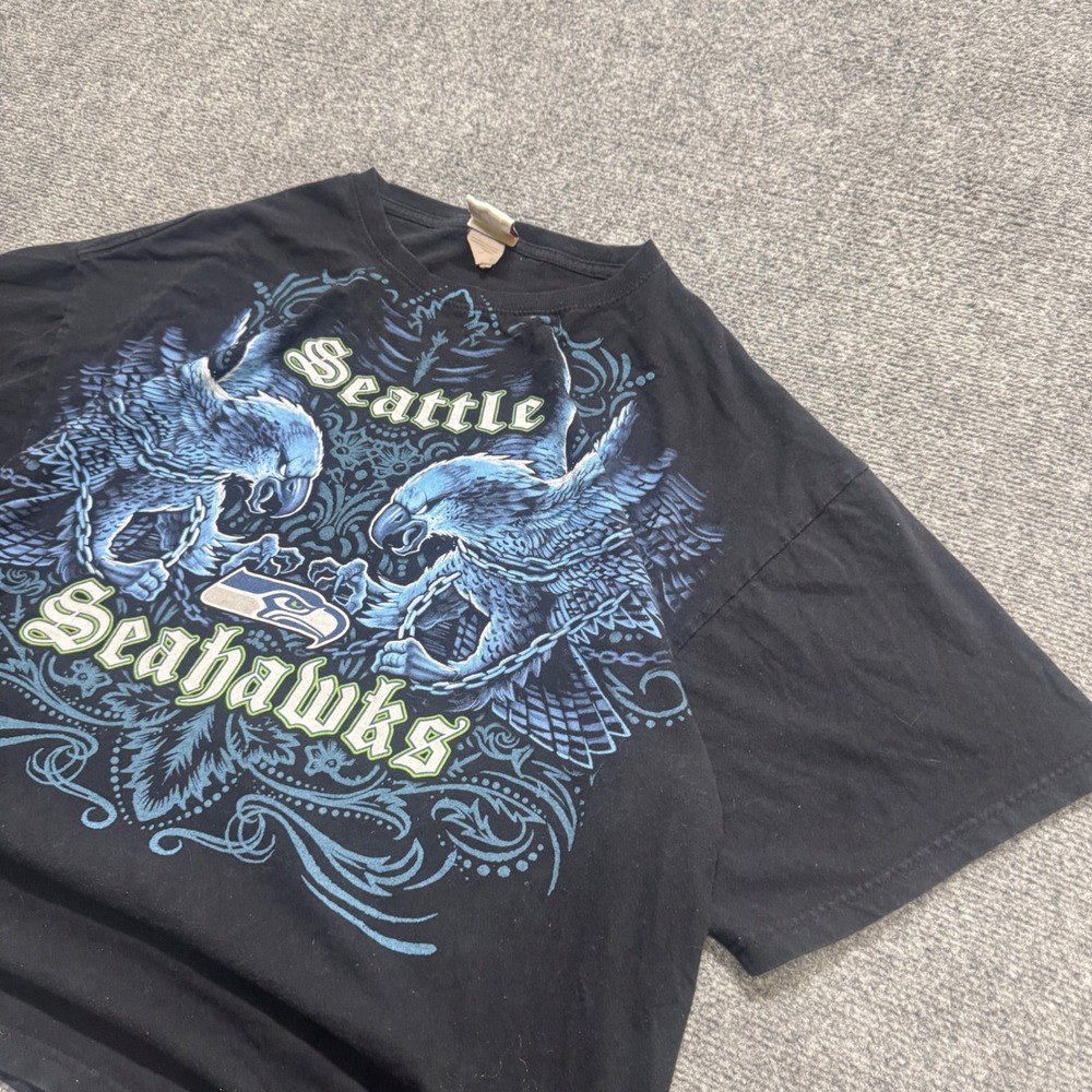 Y2K Seattle Seahawks T-shirt Men's 2XL Majestic Super Bowl grunge Skater 90s